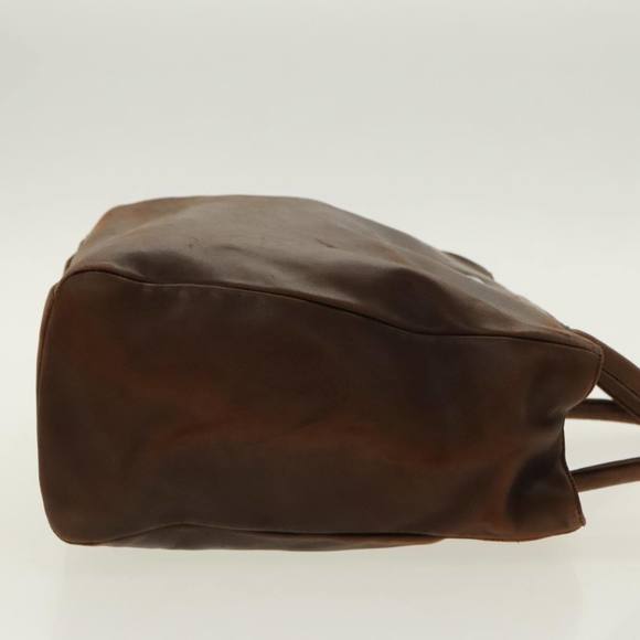 PRADA Hand Bag Leather Brown Silver Auth 95631 - Picture 3 of 16
